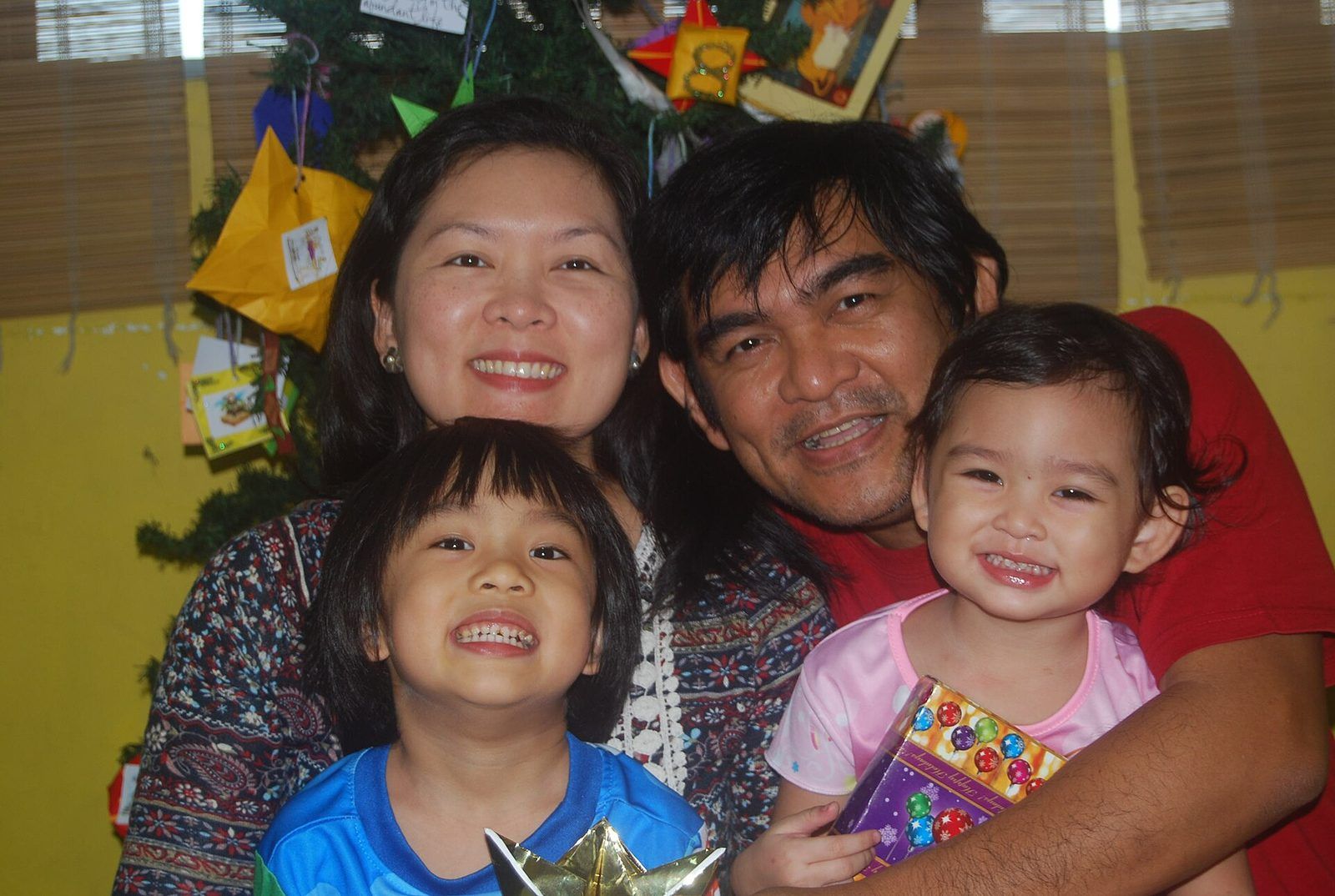 A Filipino family together at home